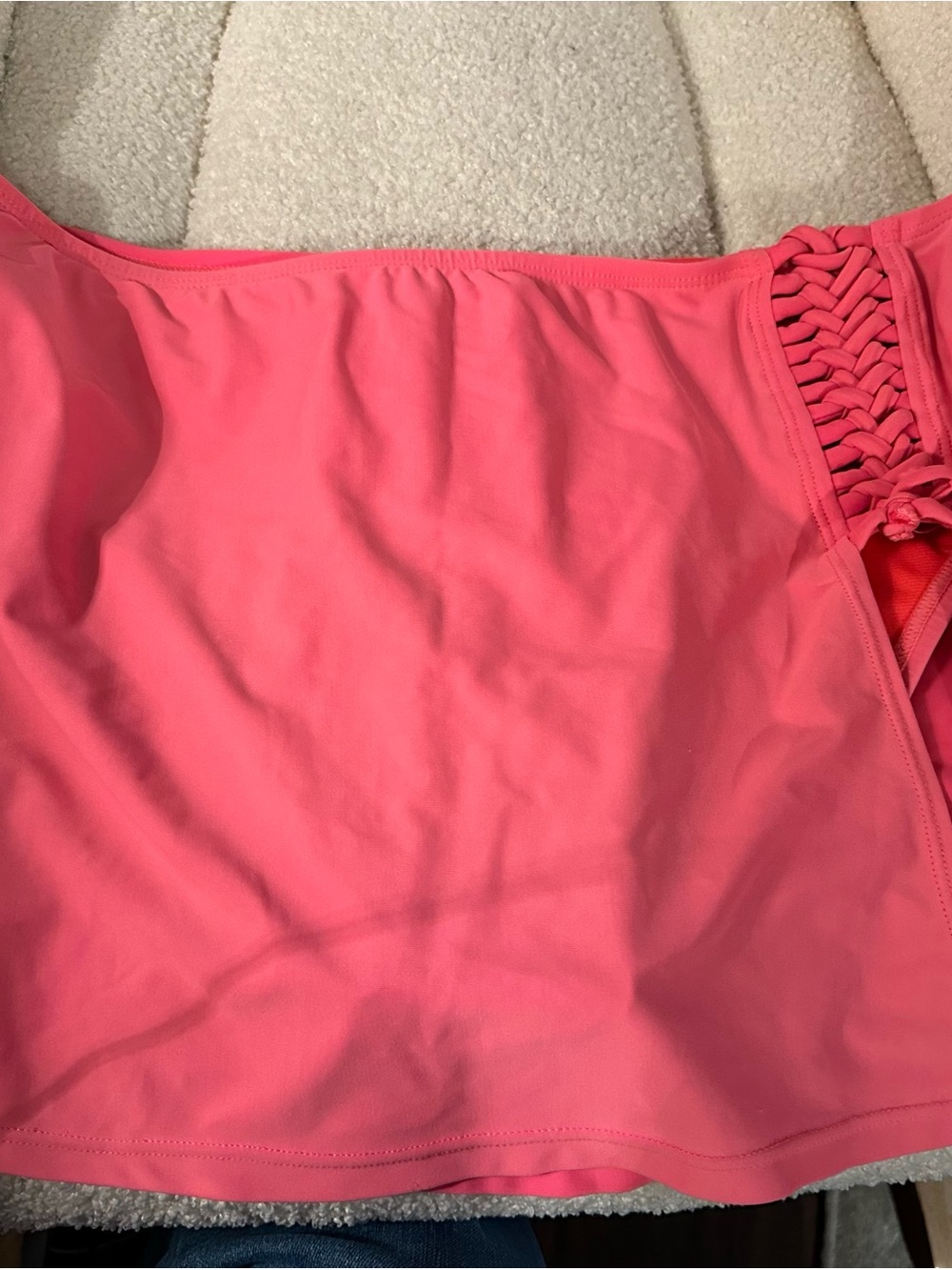 Catalina Coral Pink Swim bottom with Braided‎ Side Detail